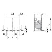 プリント基板用端子台 スプリング接続式 極数5 リフロー対応 PTSM 0，5/ 5ー2，5ーV SMD WH R44 1セット(400個)（直送品）