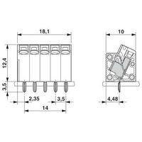 フエニックス・コンタクト プリント基板用端子台 スプリング接続式 極数5 SPTA 1/ 5ー3，5 1セット(50個)（直送品）
