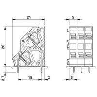 フエニックス・コンタクト プリント基板用端子台 スプリング接続式 極数1 ZFKKDS 1，5Cー5，0 1セット(50個)（直送品）