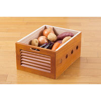 ファミリー・ライフ 天然木野菜収納庫付きキッチンワゴン ワイド ホワイト 0254420（直送品）