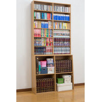 ファミリー・ライフ 大容量ハイタイプブックシェルフ 90cm幅 ホワイト 9820330（直送品）