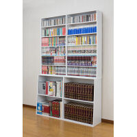 ファミリー・ライフ 大容量ハイタイプブックシェルフ 120cm幅 ナチュラル 9820410（直送品）