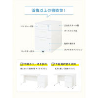 Netforce ワゴン 3段 鍵付 幅395×奥行550×高さ616 ニューグレー キャスター付 1台（直送品）