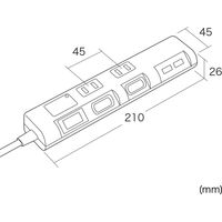 サンワサプライ USB充電ポート付き節電タップ(面ファスナー付き) TAP-B106U-2W 1個