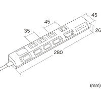 サンワサプライ USB充電ポート付き節電タップ(面ファスナー付き) TAP-B107U-2W 1個（直送品）
