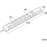 サンワサプライ USB充電ポート付き節電タップ(面ファスナー付き) TAP-B108U-2W 1個