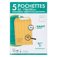 クレールフォンテーヌ クラフト封筒 M(B5サイズ) cf7944 1セット(50枚:5枚入×10袋)