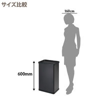 テラモト ターンボックス 37L スチールゴミ箱 アーバングレー 1個 スイングふた付 スリム 幅360×奥行250×高さ600mm