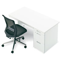 コクヨ インベントデスク INVENT 片袖机 幅1400×奥行700×高さ700mm ホワイト/ホワイト TKG-D147SAWPAWNN 1台（4梱包）