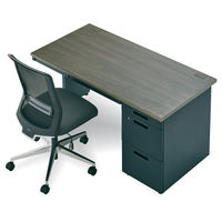 【在庫限り】コクヨ インベントデスク 片袖机 幅1000×奥行700×高さ700mm アッシュブラウン/ブラック 1台（4梱包）