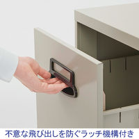 【設置込】QUEST A4ファイリングキャビネット 4段 ライトグレー 幅388×奥行620×高さ1335mm 1台