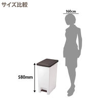 アスベル 防臭エバンペダルペール スリム 45L ゴミ箱 ブラウン 1個 フタ キャスター付ダストボックス 日本製 幅283×奥行き428×高さ580mm