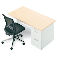 コクヨ インベントデスク INVENT 片袖机 幅1400×奥行700×高さ700mm ホワイトナチュラル/ホワイト TKG-D147SAWM10 1台