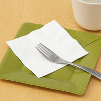 溝端紙工印刷 カラーナプキン 4つ折り  FSC 2PL4S-24 白無地 1セット（200枚：50枚入×4袋）