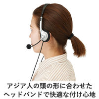 エレコム USBヘッドセットマイクロフォン/マイク搭載/両耳オーバーヘッド/1.8m/ HS-FBE01USV 1個（直送品）