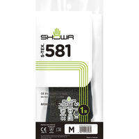 【ニトリル背抜き手袋】 ショーワグローブ 耐切創 S-TEX581 ブラック M 1双