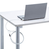 サンワサプライ 小型セキュリティスロット(NobleWedge)対応セキュリティワイヤー シルバー シリンダ錠/2m SLE-35S 1本（直送品）