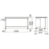 プラス 診察向けデスク 平机 木目調タイプ ミディアムウッド 1台(2梱包)幅1400×奥行700×高さ700mm 配線孔 ポストフォーム 事務机