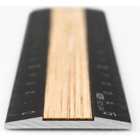 デザインフィル アルミ＆ウッド定規＜15cm＞ 黒 42270006 1セット（3個）