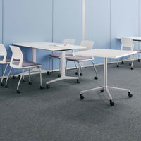 【組立設置込】コクヨ JUTO 会議テーブル 角型 T字脚 キャスター 幅1200×奥行750×高さ720mm ホワイト/ホワイト/ポリッシュ 1台（直送品）