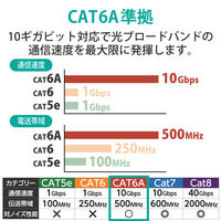 エレコム やわらかLANケーブル/CAT6A/5m/ブラック LD-GPAY/BK5 1個（直送品）