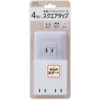 オーム電機 スクエアタップ 雷ガード 4個口 HS-AK4PBT-W 1個