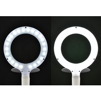 オーム電機 ルーペ付LEDスタンドライト エルズーム ホワイト_ DS-L24ZS-W 1個