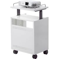 サンワサプライ プロジェクター台 幅510×奥行380×高さ750～959mm ホワイト PR-16 1台 高さ調節 AV機器収納棚 トレー・キャスター付き