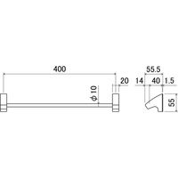 清水 タオルバー（SUS+ABS） クローム SH-AC10TB（直送品）