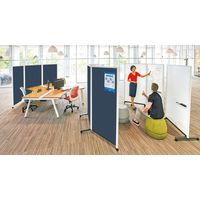 【組立設置込】プラス PWJ片面掲示板パーティションホワイトボード1連964×589×1790mmネイビーブルーPWJ-0918BSK-C（直送品）