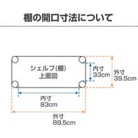 ルミナス ポール径19mm セット品 ライトタイプ スチールラック4段 幅895×奥行395×高さ1210mm IHU9012-4 1台（直送品）