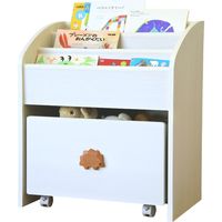 白井産業シマウーノはりねずみがかわいいホワイトの絵本おもちゃラック幅598×奥行391×高さ696mmホワイトSMU-7060BS-H 1台（直送品）