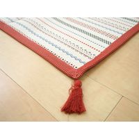 萩原 インド綿ボンディングラグ セポ 約幅1850×奥行1850mm レッド 270066811 1枚（直送品）