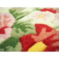 萩原 インテリアマット カレン 約幅550×奥行850mm ベージュ 270048614 1枚（直送品）