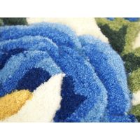 萩原 インテリアマット カレン 約幅550×奥行850mm ブルー 270048615 1枚（直送品）