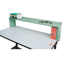 TRUSCO 軽荷重立作業台(300kg)HAE型 900X600XH1204(全高) 上棚付 ホワイト色 HAE-0960YURB W（直送品）