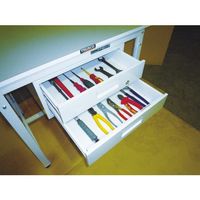 TRUSCO 軽荷重立作業台(300kg)HAE型 1800X750XH900 2段引出付 ホワイト色 HAE-1800F2 W 1台（直送品）