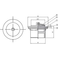 アウス ステンレス製共栓・ゴム栓（外ネジ） D-6SR 32（直送品）