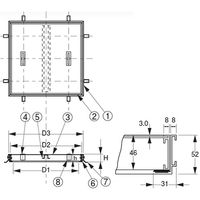 アウス 床点検口・アルミ目地（Pタイル用） NF-2 300（直送品）