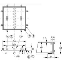アウス 床点検口・アルミ目地（Pタイル用） NF-2 500（直送品）