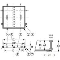 アウス 床点検口・アルミ目地（モルタル用） NF-4 500（直送品）