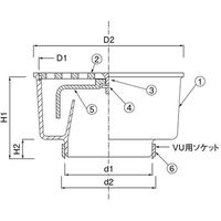 アウス ワントラップ（VP・VU兼用） D-36V-PU 125X75（直送品）