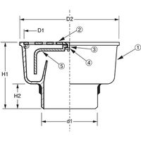 アウス ワントラップ（VU専用） D-36V-VU 150x75（直送品）