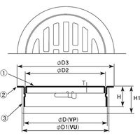 アウス ステンレス板製排水目皿(VP・VU兼用) D-3VSS-PU 100 1個
