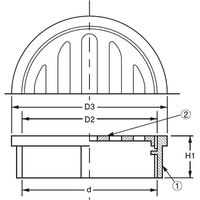 アウス 排水目皿（内ネジ） D-3E 80（直送品）