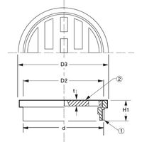 アウス ステンレス製排水目皿（外ネジ） D-3GS 50（直送品）