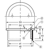 アウス ステンレス製掃除口（VP・VU兼用） D-COVS-PU 50（直送品）