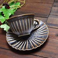 ブルーム 美濃焼 孔雀碗皿/ブラウン/碗）径10.5×高6cm皿）15.5cm/日本 60703 1セット（3客：1客入×3箱）（直送品）