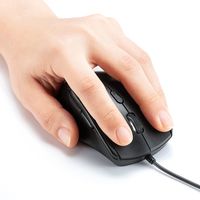 サンワサプライ 静音有線ブルーLEDマウス(5ボタン・左手用) MA-BL165BK 1個
