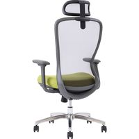 【軒先渡し】関家具 AiDen（アイデン） A04-L オットマン オフィスチェア ブラック×グリーン×グレー 351181 1脚（直送品）